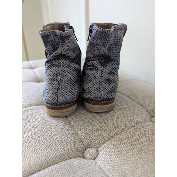 Free People Shadow Lark Leather Washed Black Ankle Boot Bootie Size EU 39 - Picture 5 of 8